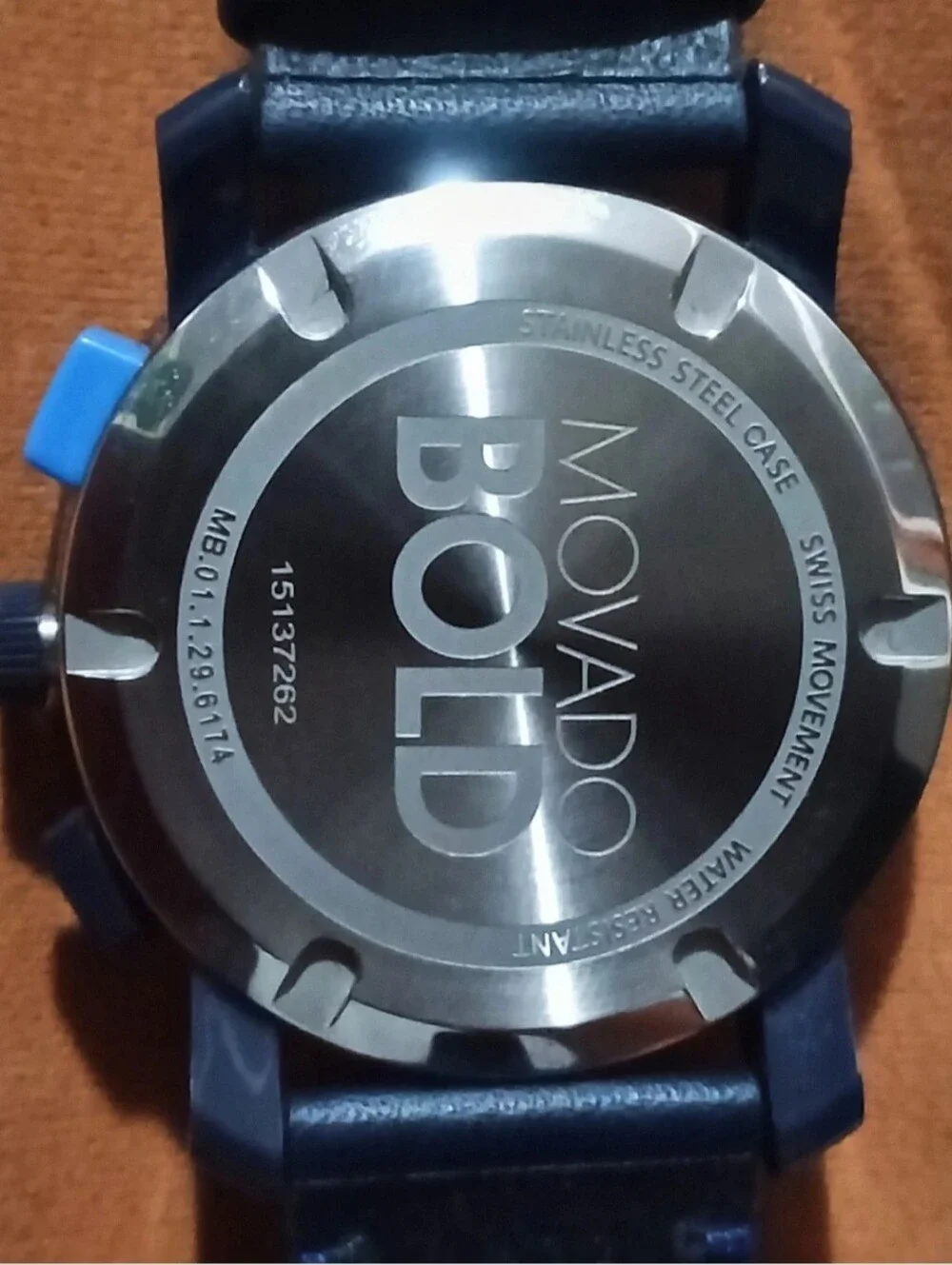 Movado Bold Blue/Blue Watch with Chronograph Swiss Made Blue Strap